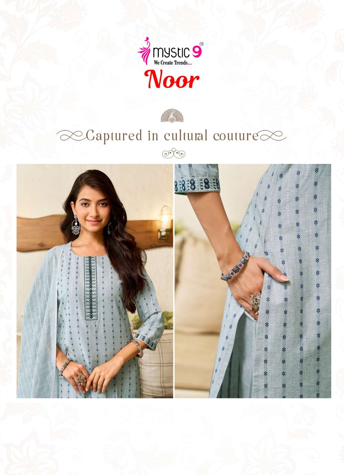 Mystic 9 Noor Vol 1 Handloom Cotton Salwar Suit Set - Amrah Wholesale