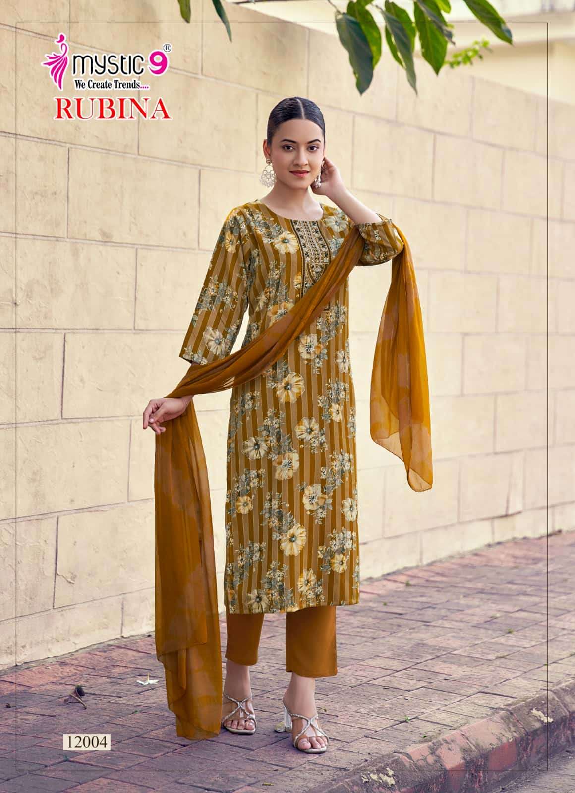 Mystic 9 Rubina Vol 12 Rayon Salwar Suit Set Wholesale