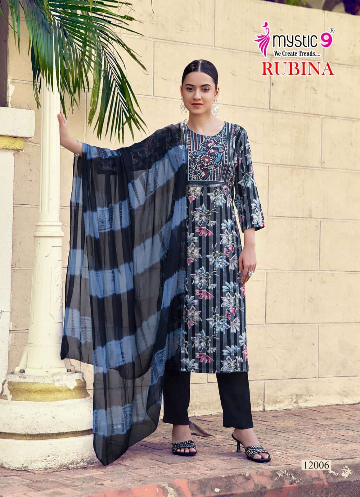 Mystic 9 Rubina Vol 12 Rayon Salwar Suit Set Wholesale