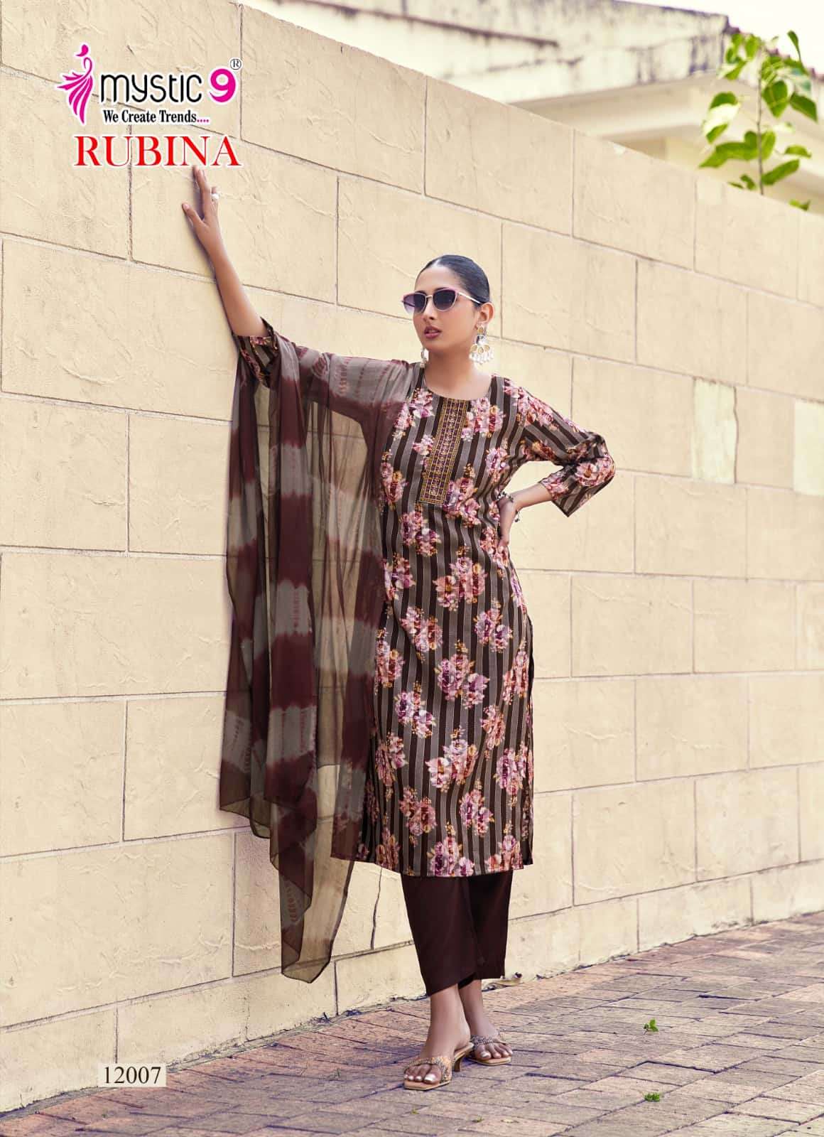 Mystic 9 Rubina Vol 12 Rayon Salwar Suit Set Wholesale