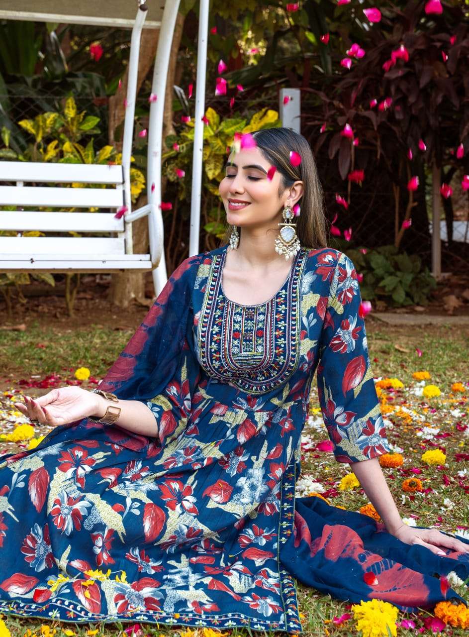 Mystic 9 Sara Vol 20 Rayon Kurti Pant Dupatta Set - Amrah Wholesale