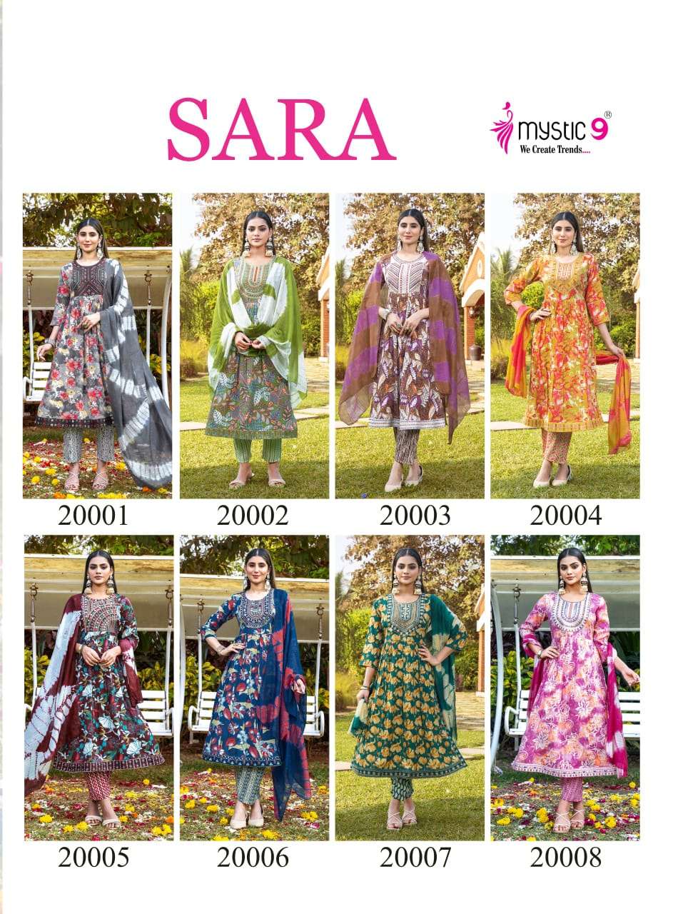 Mystic 9 Sara Vol 20 Rayon Kurti Pant Dupatta Set - Amrah Wholesale