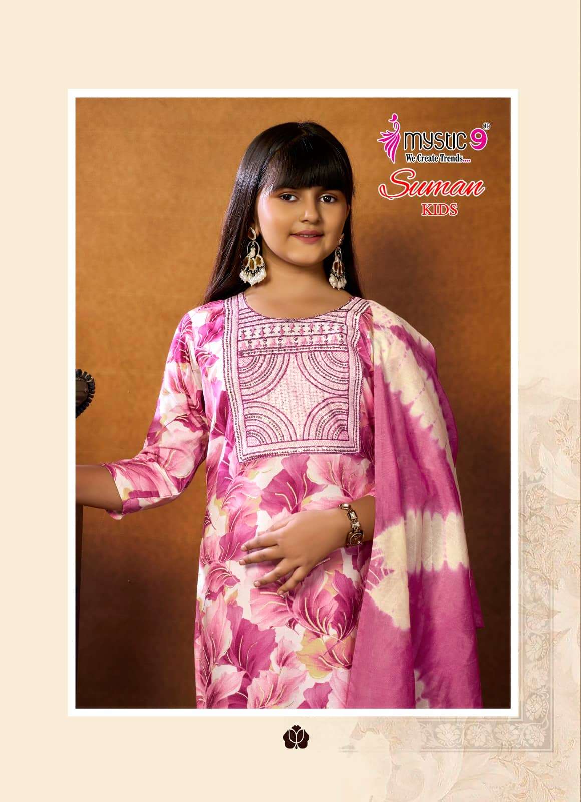 Mystic 9 Suman Kids Vol 1 Rayon Embroidered Girls Ethnic Dress