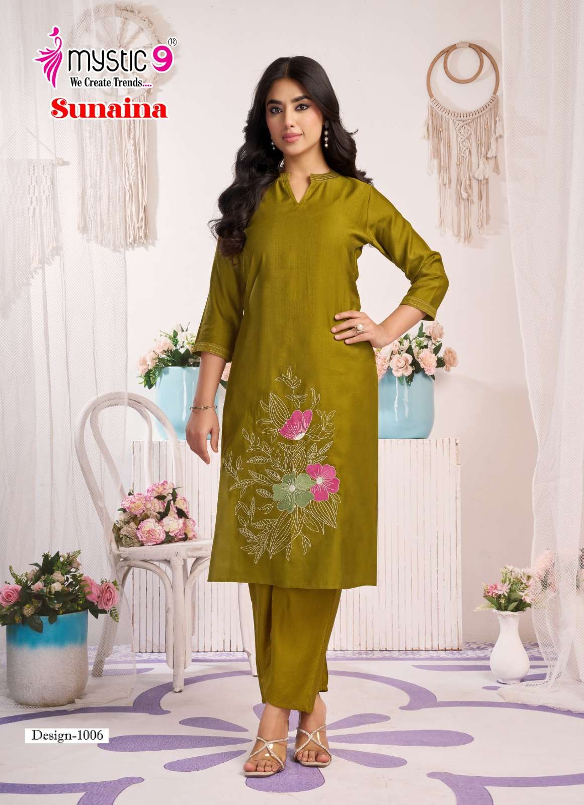 Mystic 9 Sunaina Vertican Embroidered Co Ord Set - Amrah Wholesale
