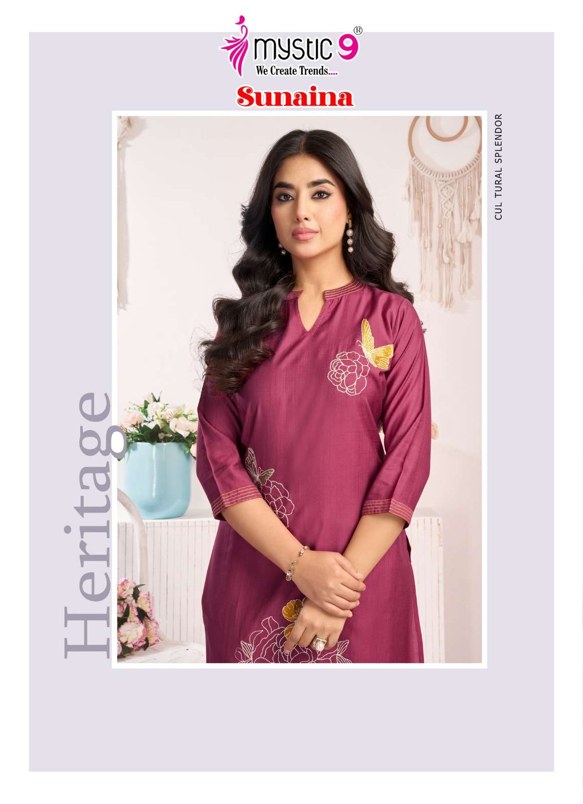 Mystic 9 Sunaina Vertican Embroidered Co Ord Set - Amrah Wholesale