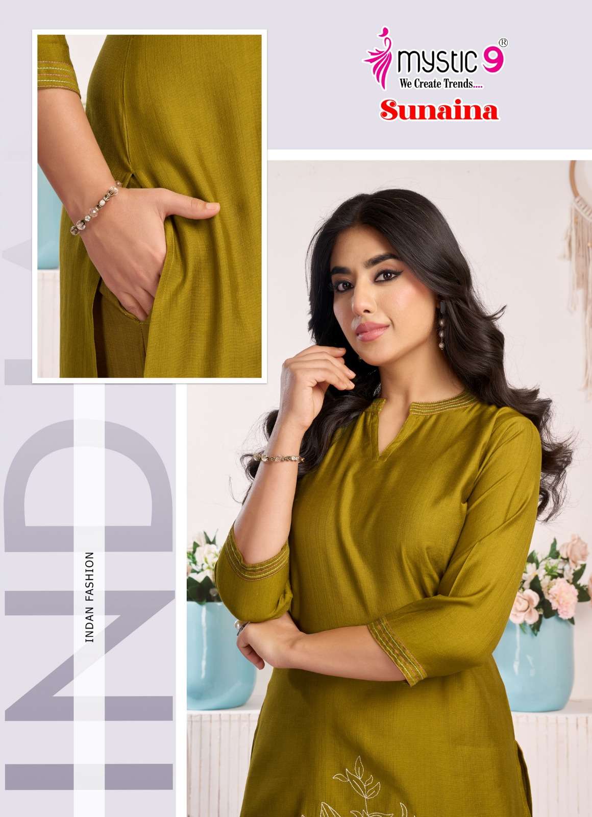 Mystic 9 Sunaina Vertican Embroidered Co Ord Set - Amrah Wholesale