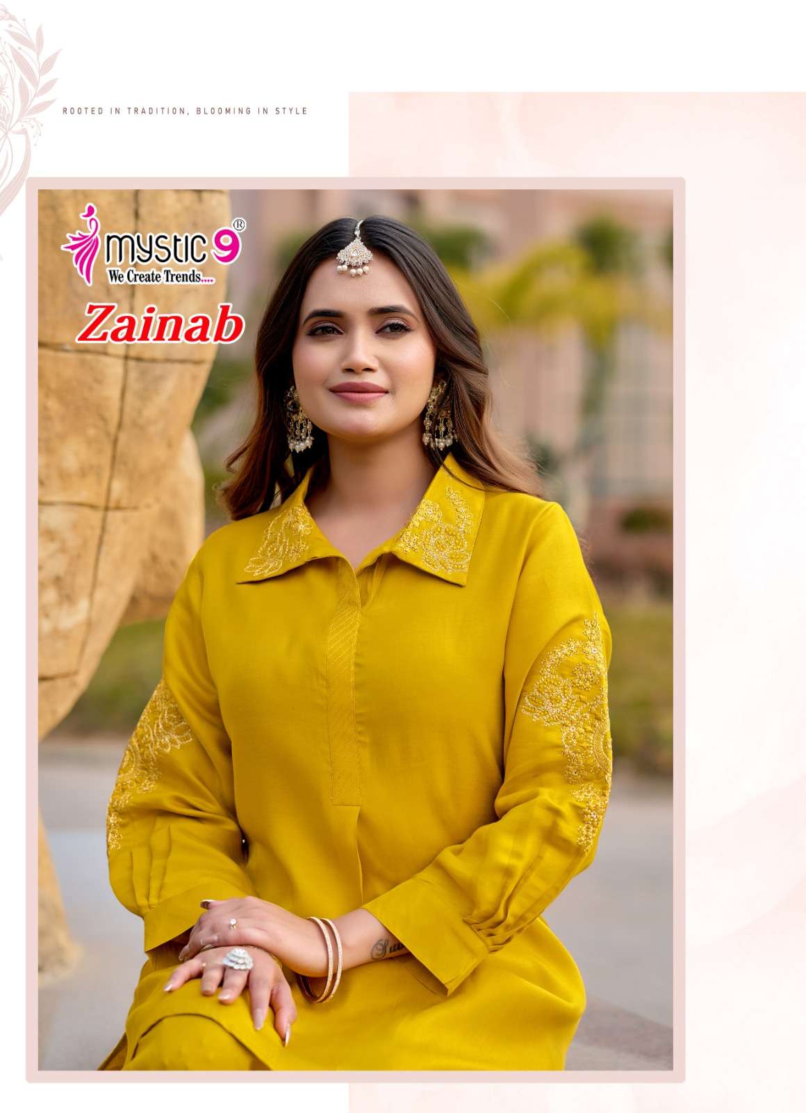 Mystic 9 Zainab Vol 1 Premium Satin Co-Ord Set Wholesale Price