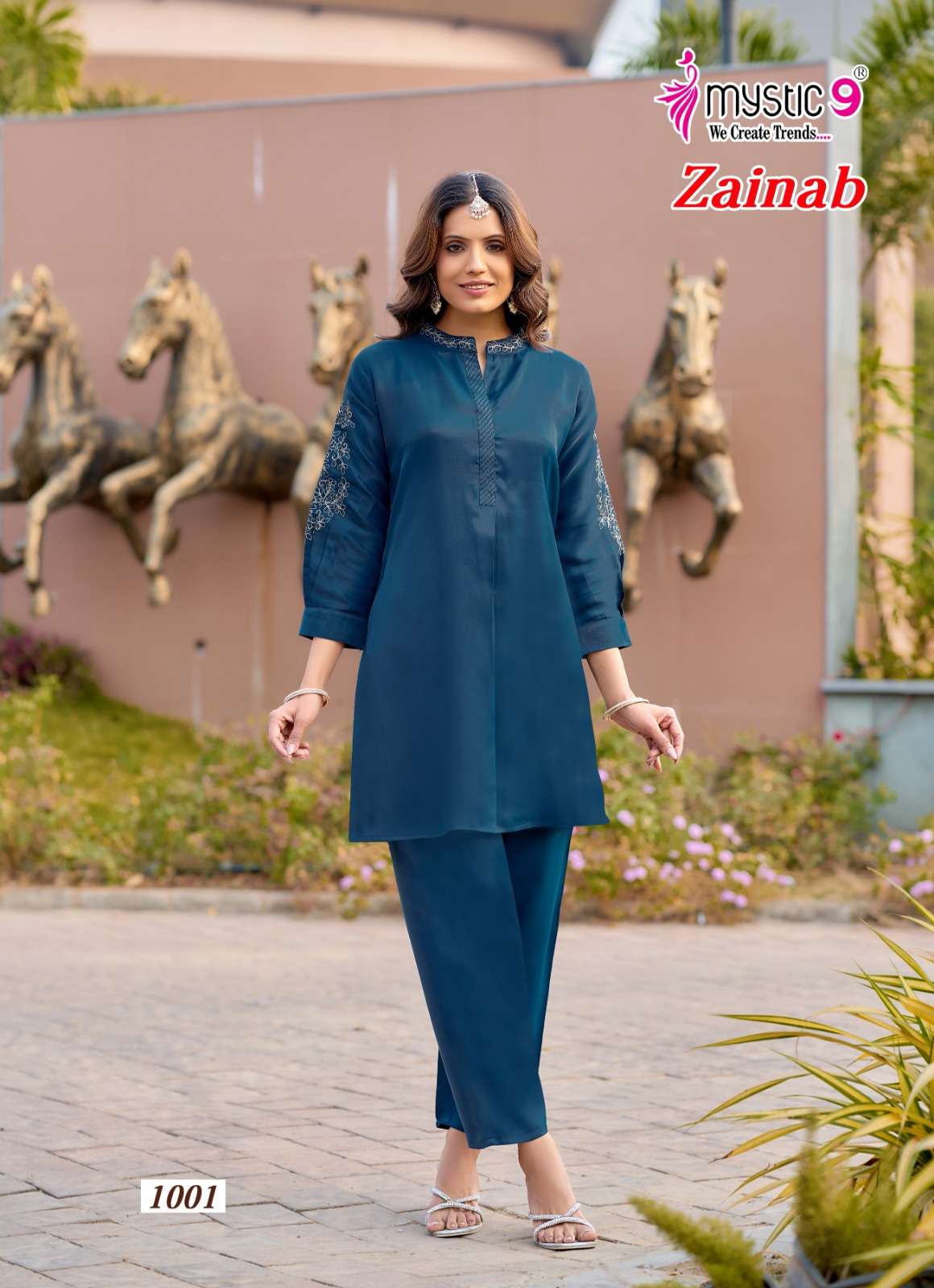 Mystic 9 Zainab Vol 1 Premium Satin Co-Ord Set Wholesale Price