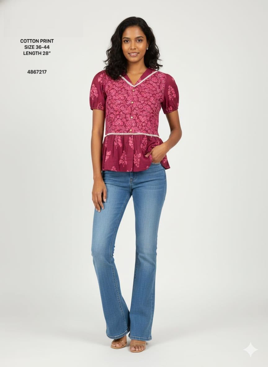 Naisha K 804 Cotton Printed Tops
