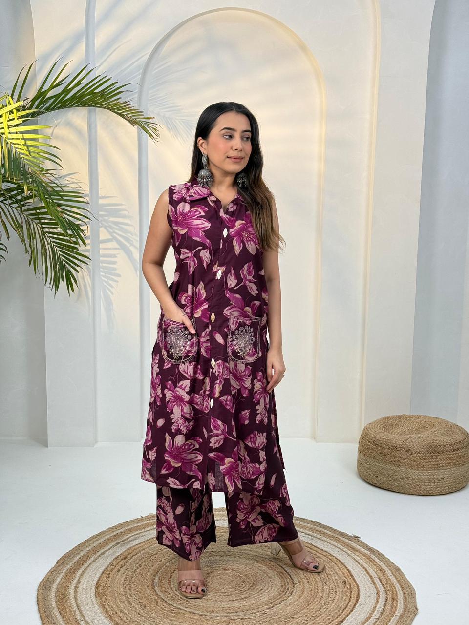 Amrah Wholesale Naisha K 943 Vertican Kurti Pant Set