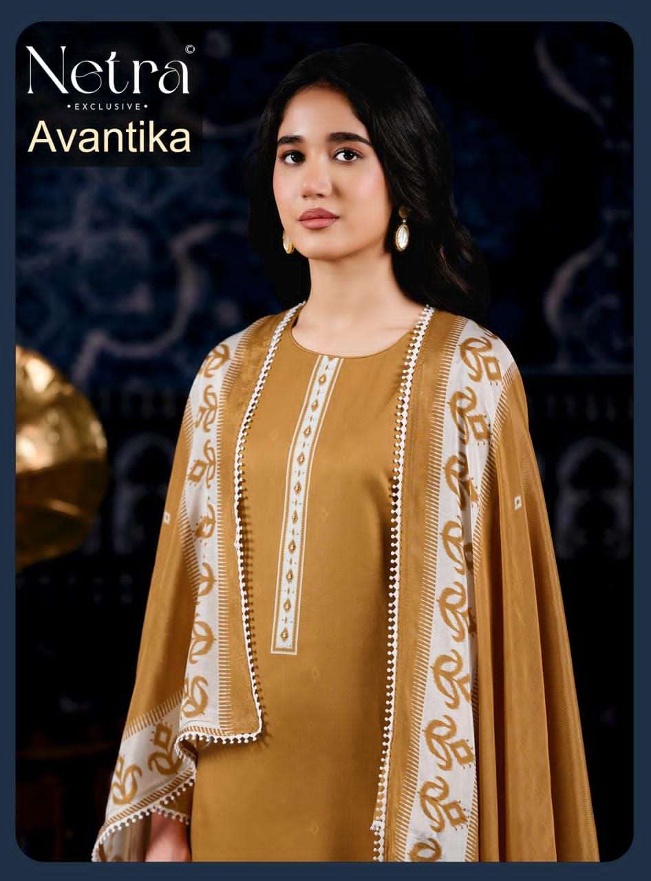Netra Exclusive Avantika Premium Cotton Handwork Dress Material