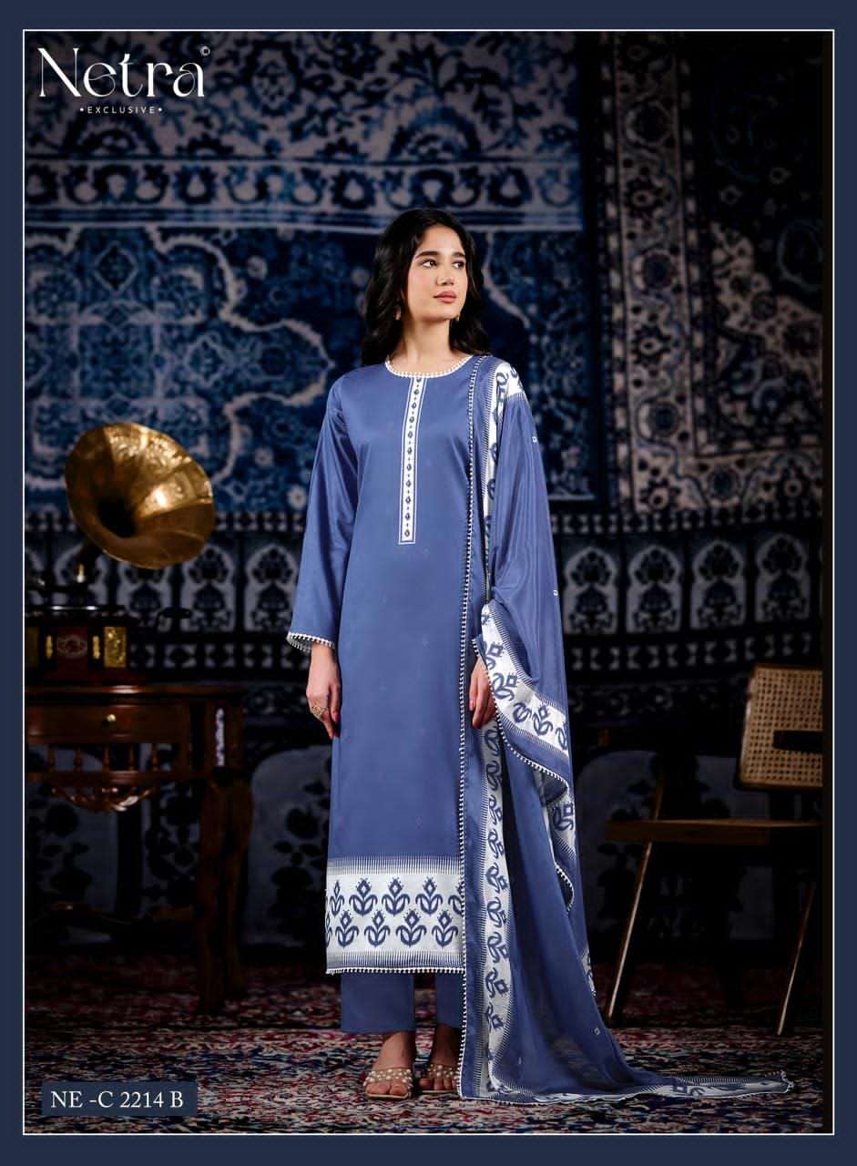 Netra Exclusive Avantika Premium Cotton Handwork Dress Material