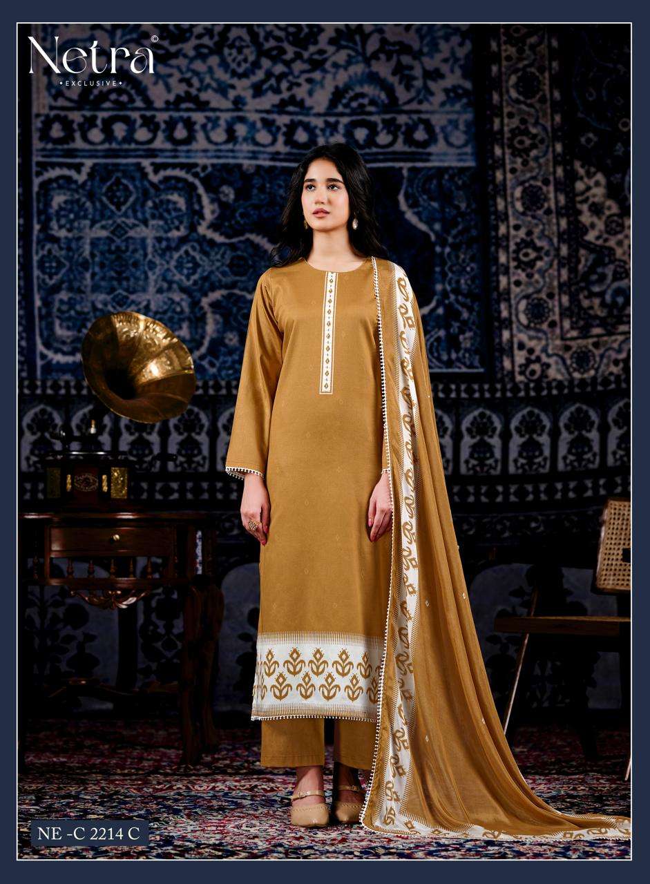 Netra Exclusive Avantika Premium Cotton Handwork Dress Material