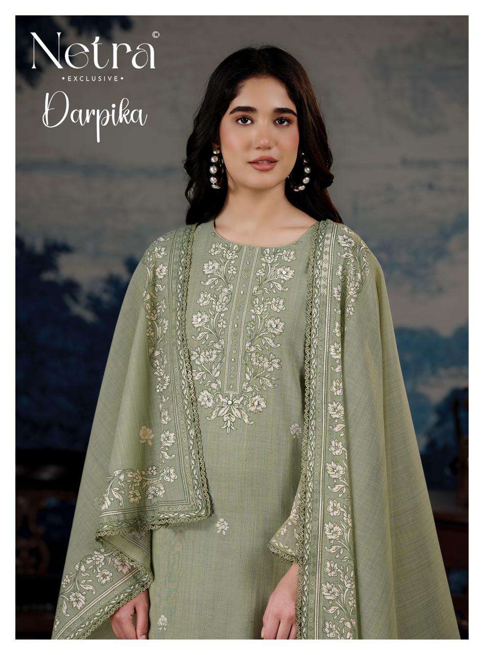 Netra Darpika Banarasi Mul Chanderi Dress Material - Amrah Wholesale