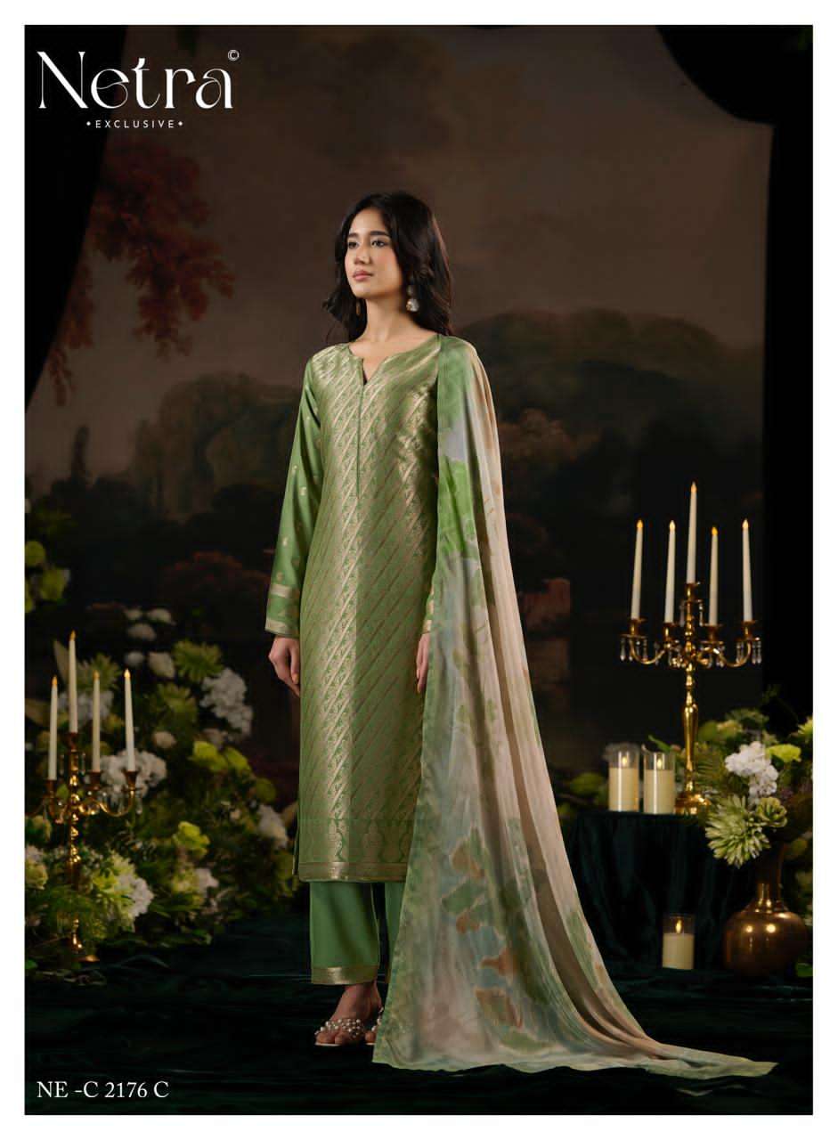 Netra Exclusive Aarna Vol 8 Pure Bemberg Muslin Jacquard Dress Material - Amrah Wholesale
