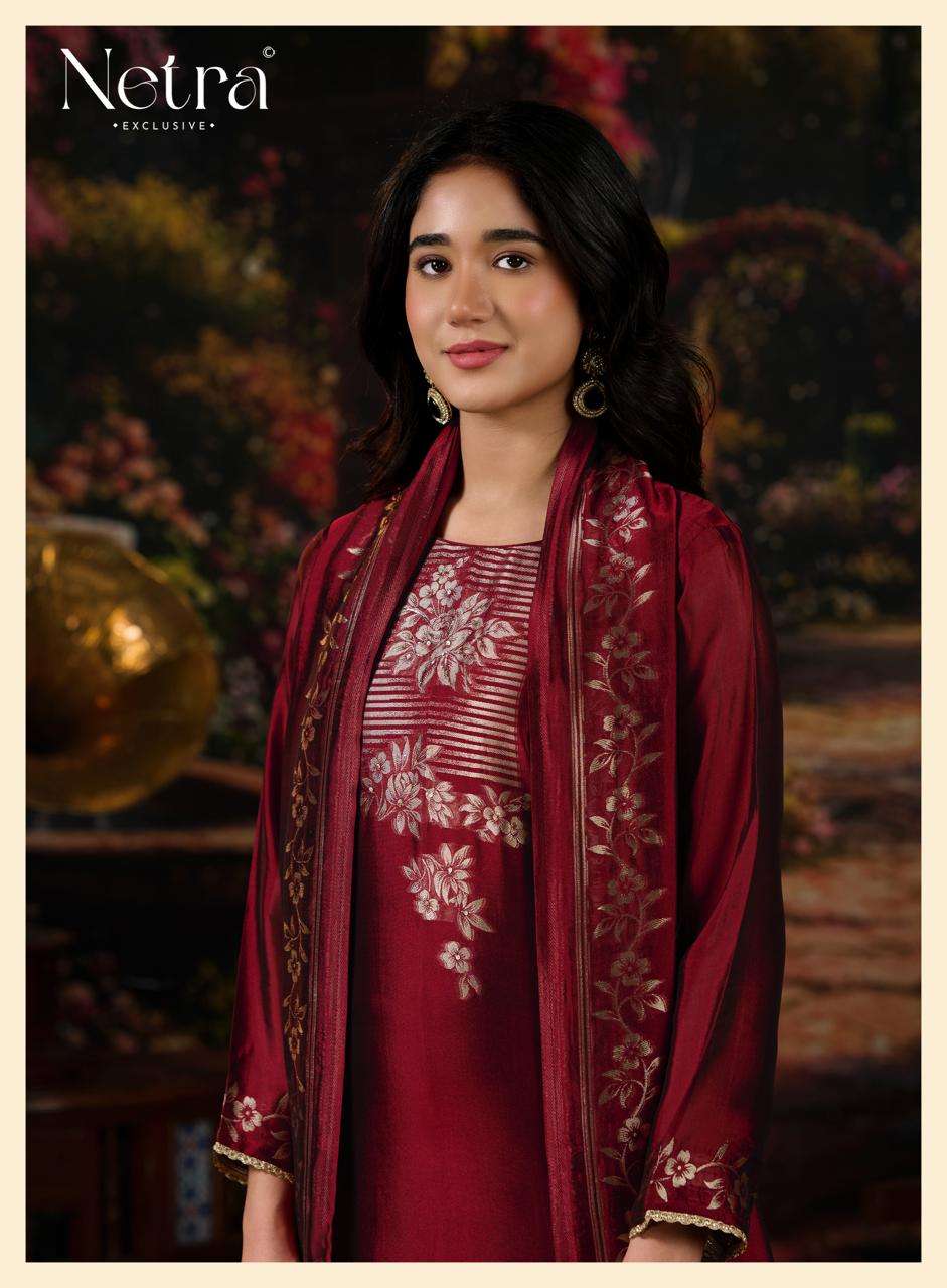Netra Exclusive Dazy Pure Viscose Silk Jacquard Dress Material