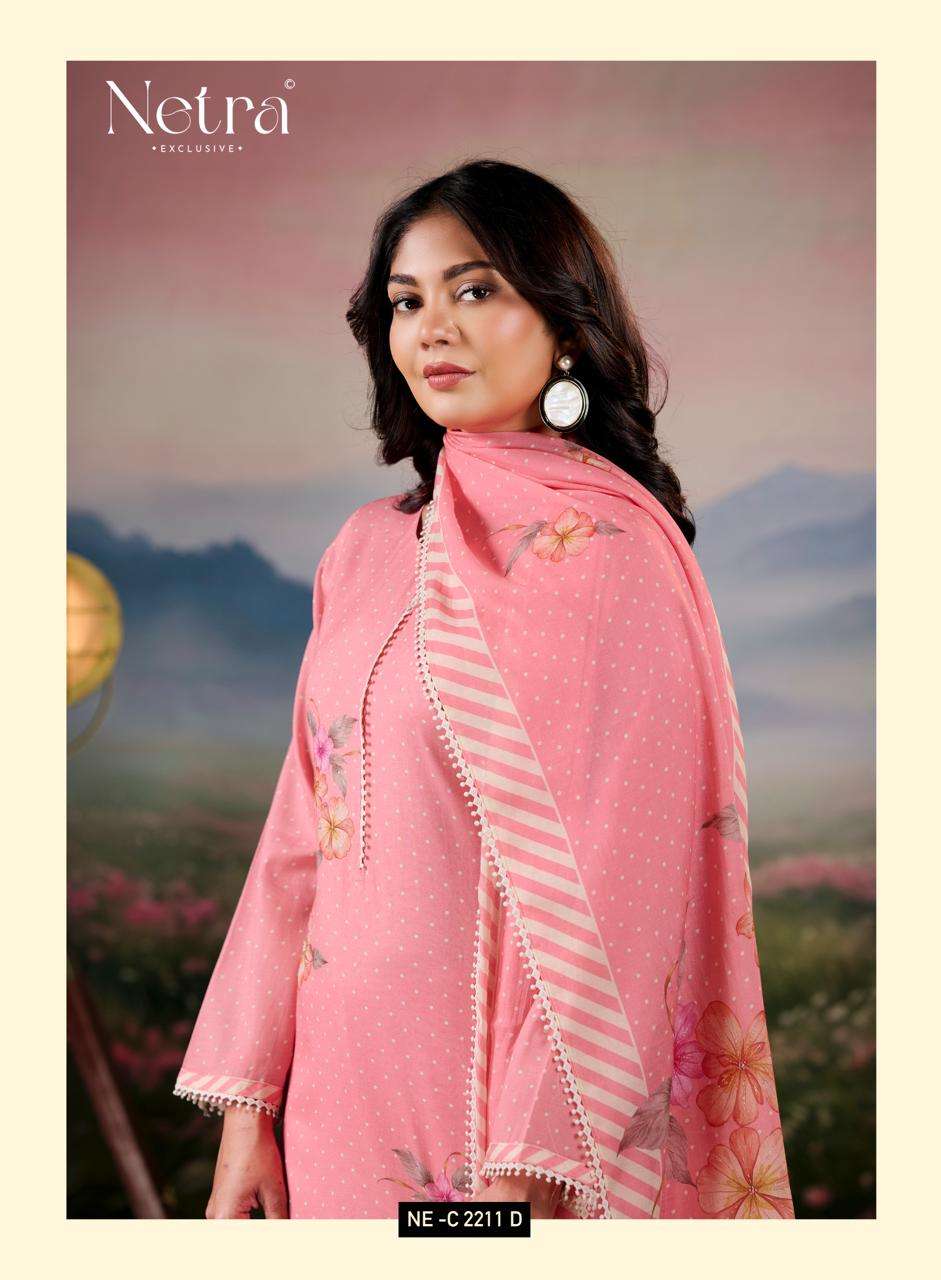 Netra Exclusive Fiyara Premium Banarasi Mal Chanderi Dress Material - Amrah Wholesale