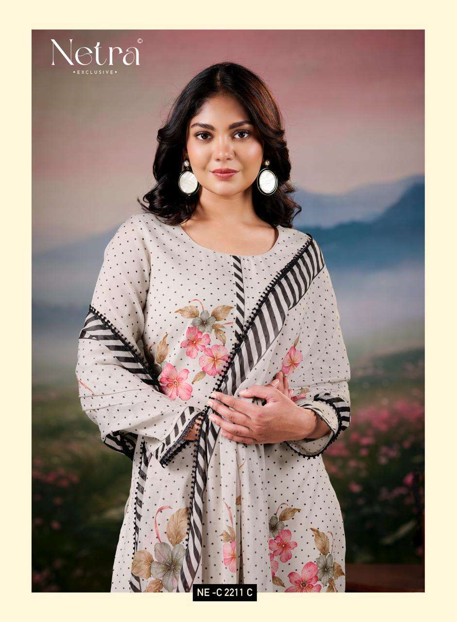 Netra Exclusive Fiyara Premium Banarasi Mal Chanderi Dress Material - Amrah Wholesale
