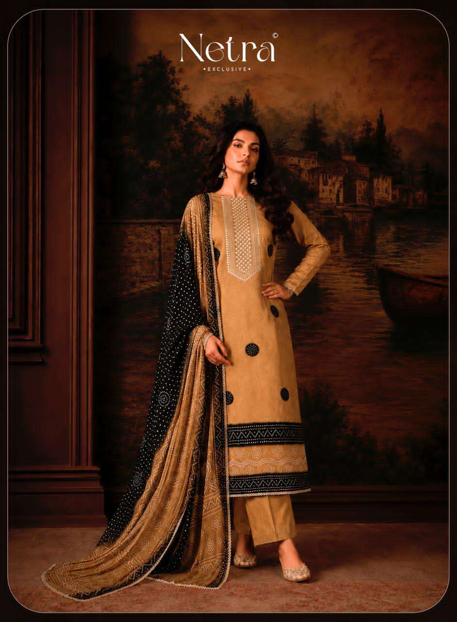 Netra Exclusive Gajji Vol 1 Premium Bandhani Gajji Silk Dress Material Collection