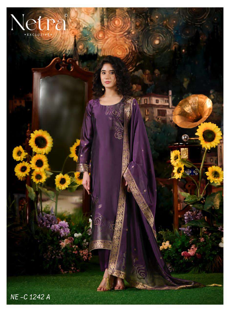 Netra Exclusive Hiva Woven Silk Jacquard Pakistani Suit
