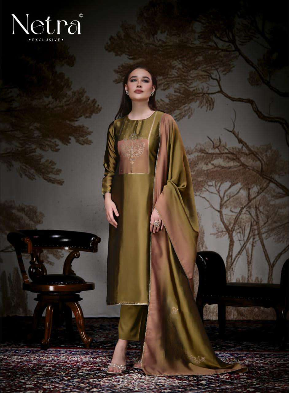 Netra Exclusive Pranati Premium Jacquard Silk Party Wear Dress Material Collection