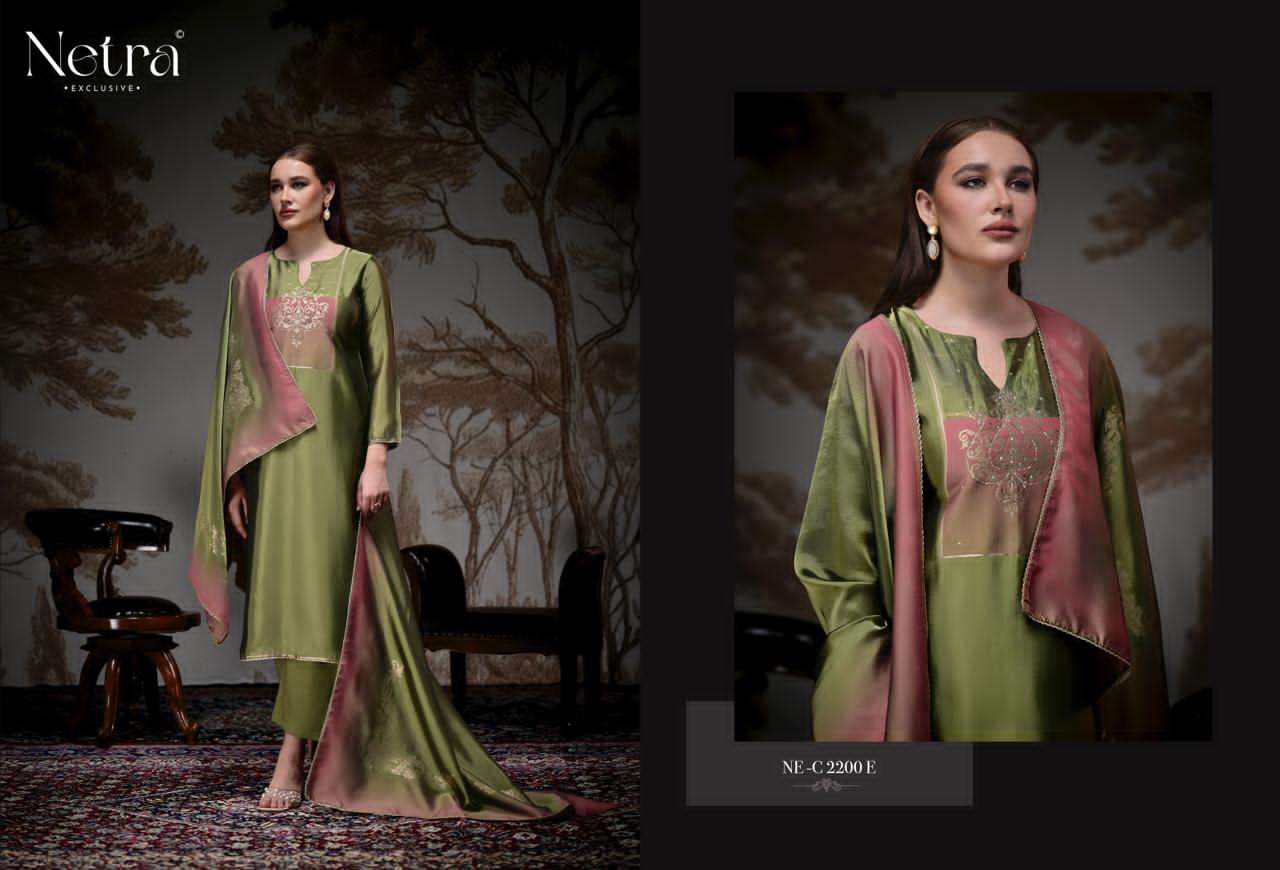 Netra Exclusive Pranati Premium Jacquard Silk Party Wear Dress Material Collection