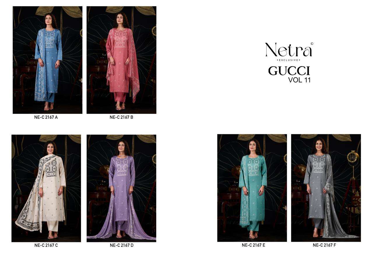 Netra Exclusive Gucci Vol 11 Pure Cotton Dress Material