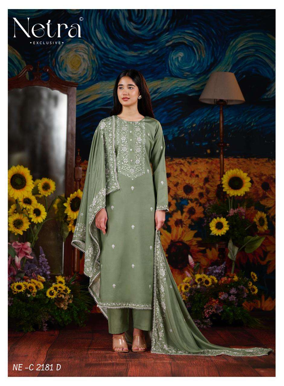 Netra Exclusive Gucci Vol 12 Premium Cotton Handwork Dress Material