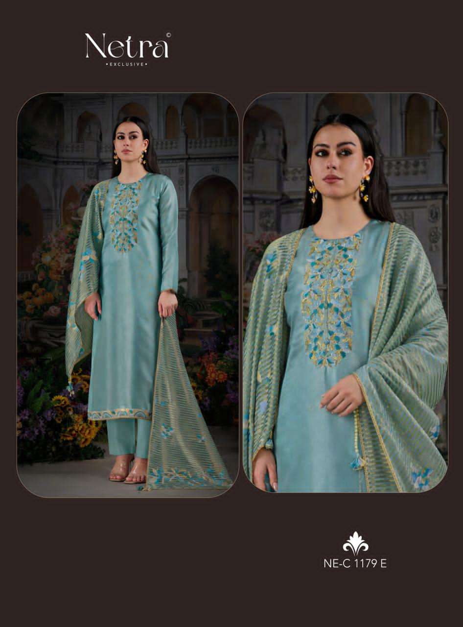 Netra Vama Pure Bemberg Gadwal Silk Dress Material