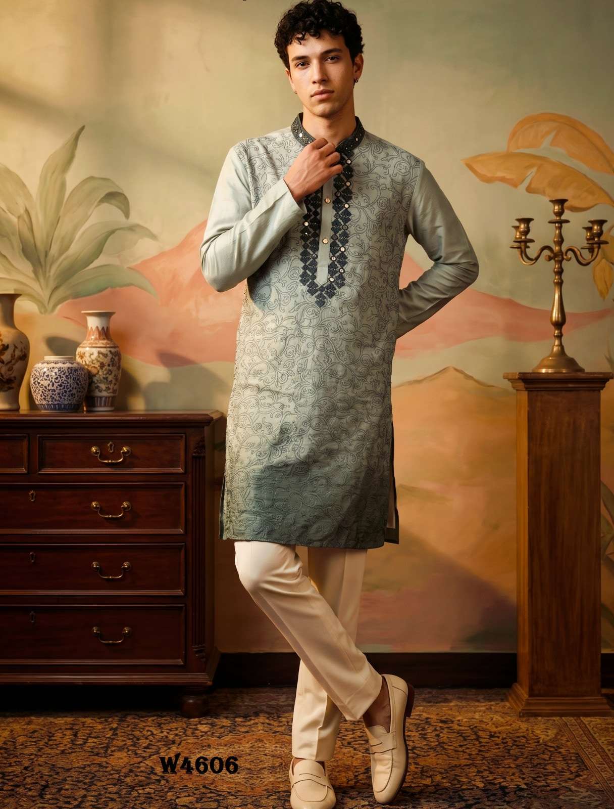 OUTLUK WEDDING VOL-46 Silk Embroidered Men's Kurta Set