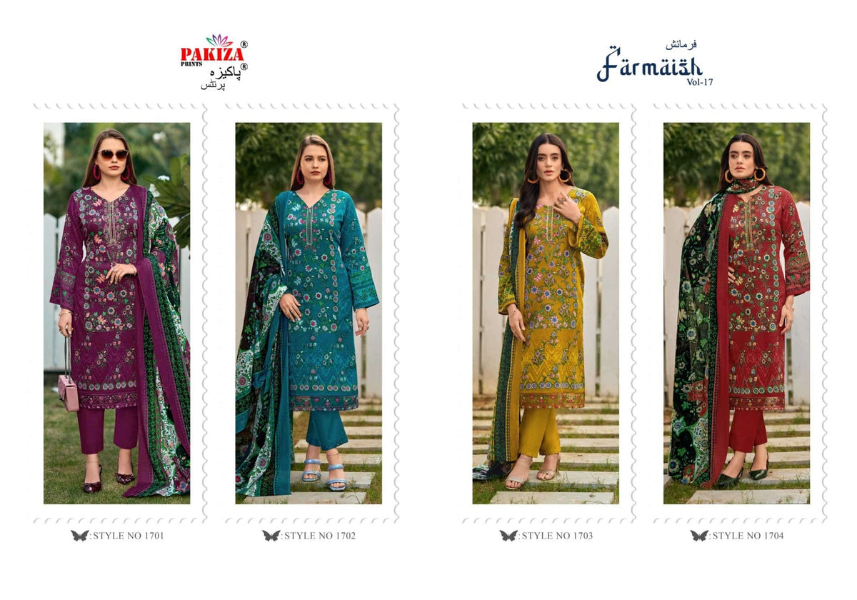 Pakiza Prints Farmaish Vol 17 Kashmiri Style Jam Satin Dress Material Wholesale Catalogue - Amrah Wholesale