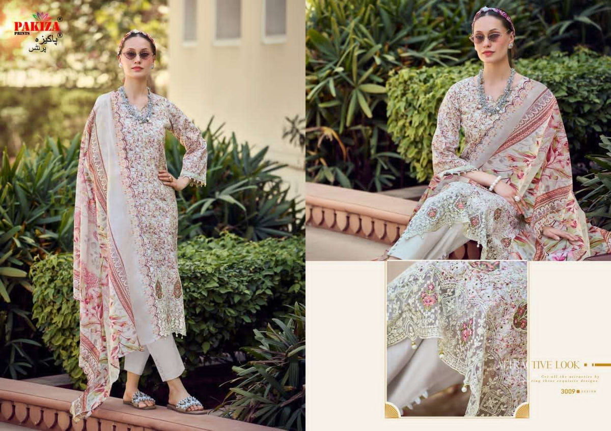 Pakiza Prints Haya Vol 30 Kashmiri Style Lawn Cotton Suit - Amrah Wholesale