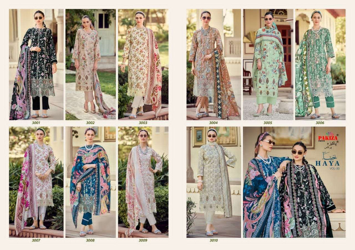 Pakiza Prints Haya Vol 30 Kashmiri Style Lawn Cotton Suit - Amrah Wholesale