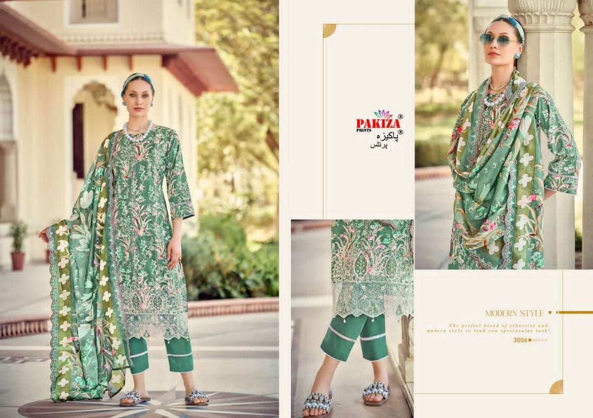 Pakiza Prints Haya Vol 30 Kashmiri Style Lawn Cotton Suit - Amrah Wholesale