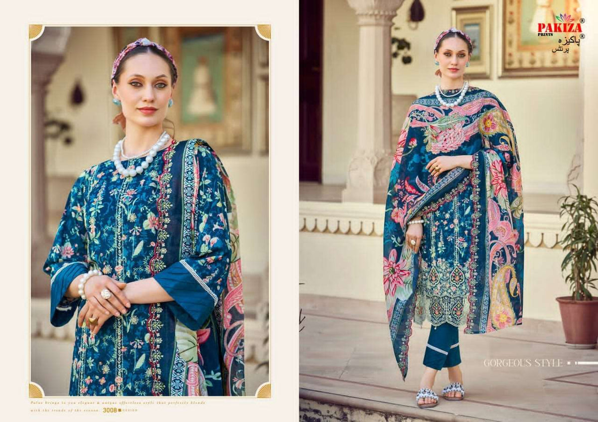 Pakiza Prints Haya Vol 30 Kashmiri Style Lawn Cotton Suit - Amrah Wholesale