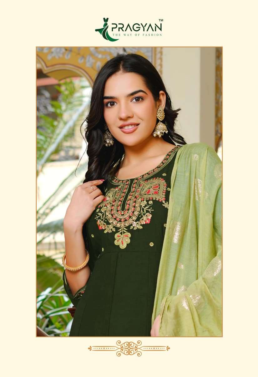 Pragyan Samridhi Vol 4 Premium Vichitra Kurti Pant Dupatta Set