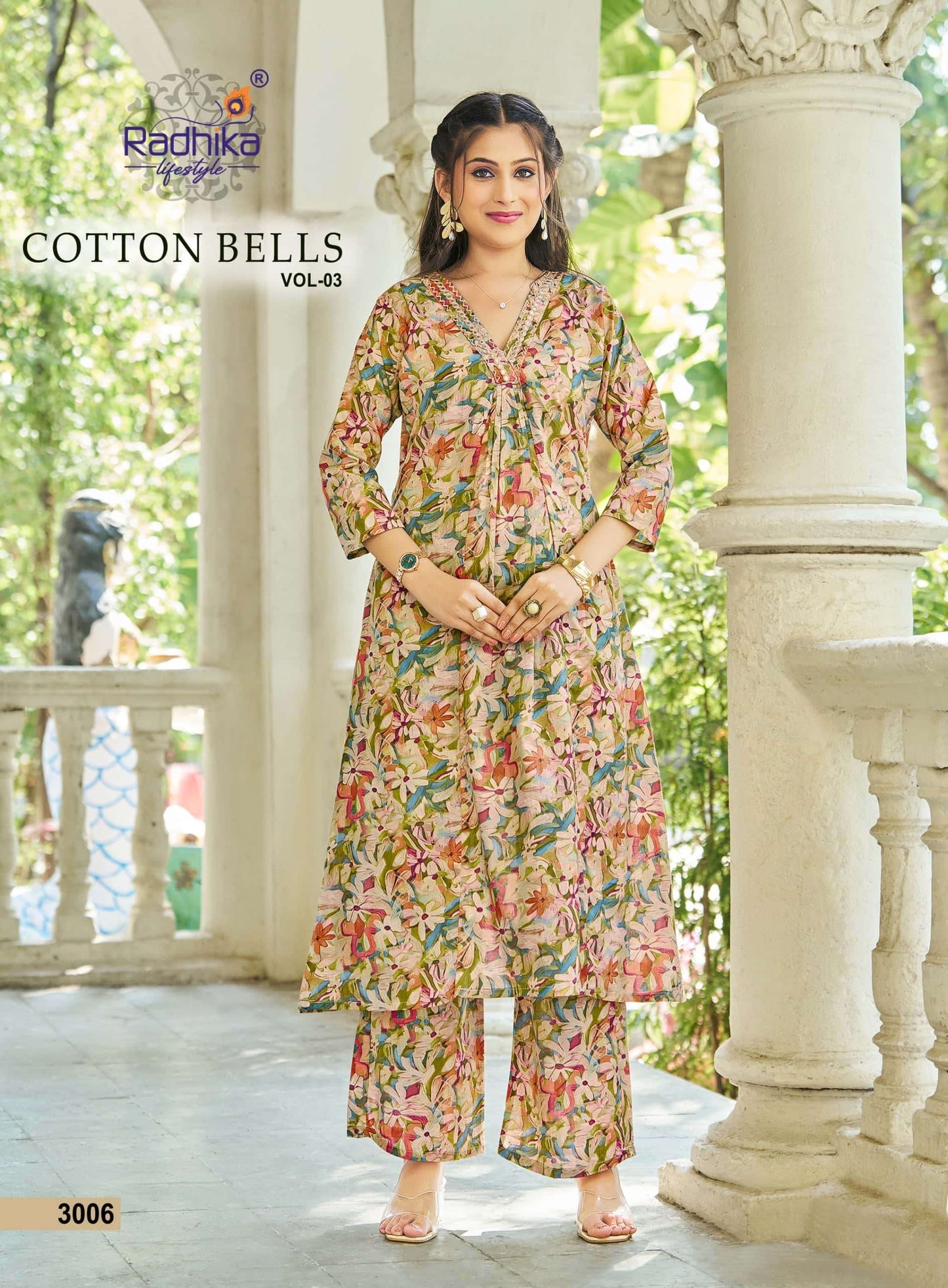 RADHIKA LIFESTYLE COTTON BELLS VOL - 3 Kurti Pant Set Wholesale Catalogue - Amrah Wholesale