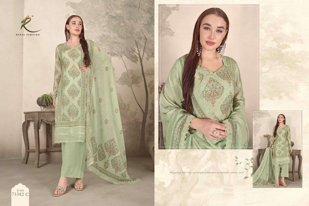 Rakhi Fashion Summer Fragrance 73382 Salwar Suit Set Wholesale Catalogue - Amrah Wholesale