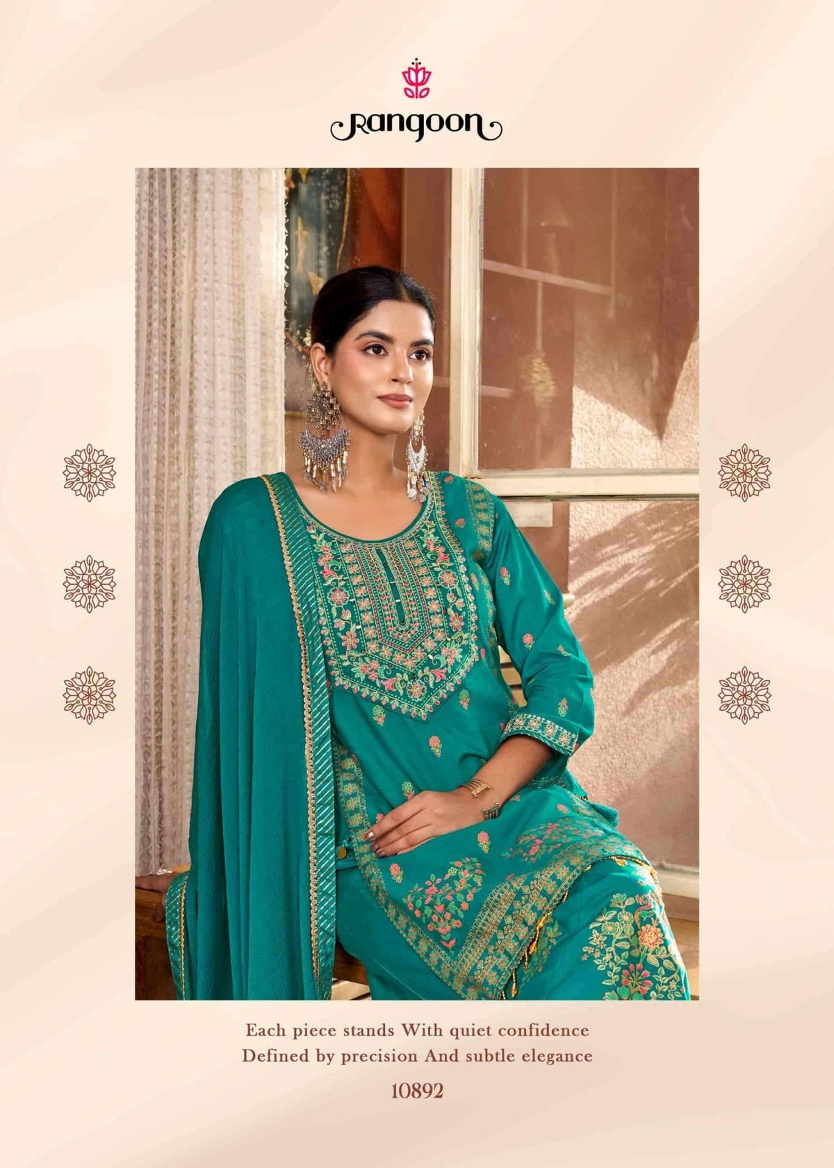 Rangoon Vriti Rayon Designer Palazzo Suit Set with Mirror Work - Amrah Wholesale