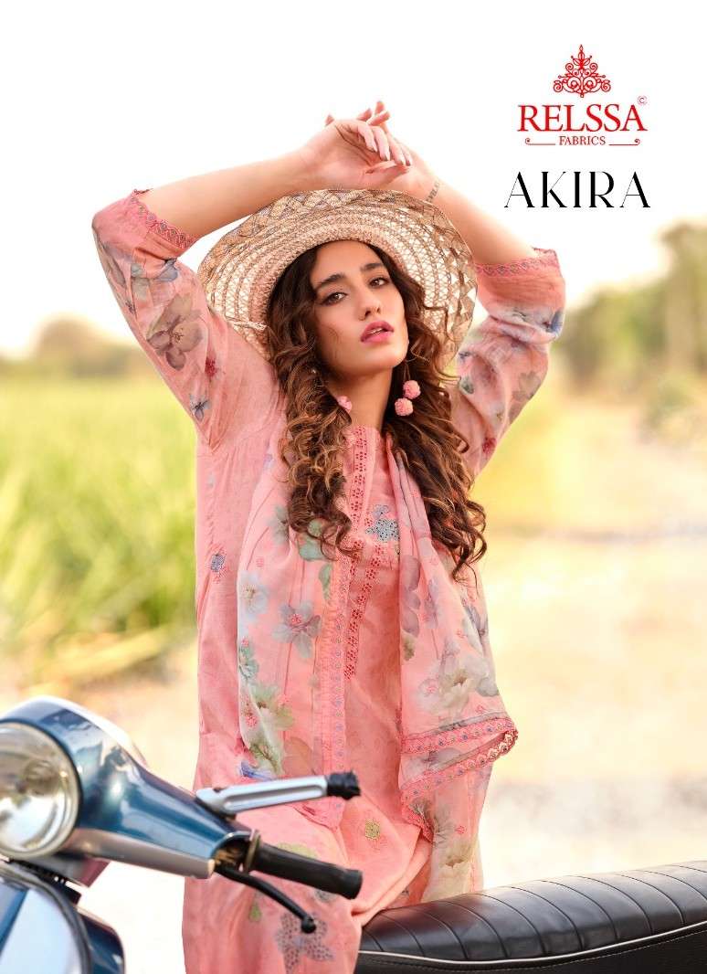 Relssa Fabrics Akira Superior Cotton Embroidered Dress Material