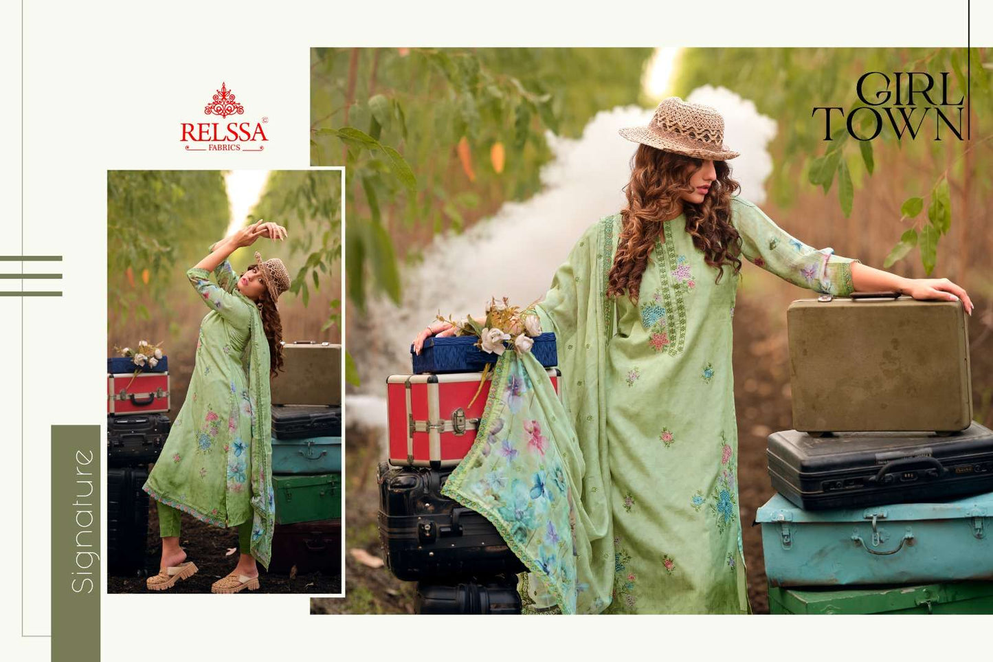 Relssa Fabrics Akira Superior Cotton Embroidered Dress Material