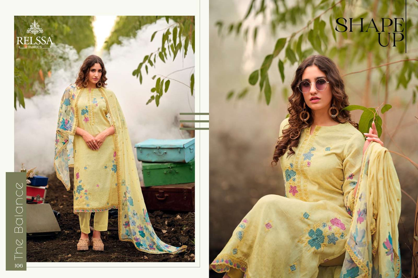 Relssa Fabrics Akira Superior Cotton Embroidered Dress Material