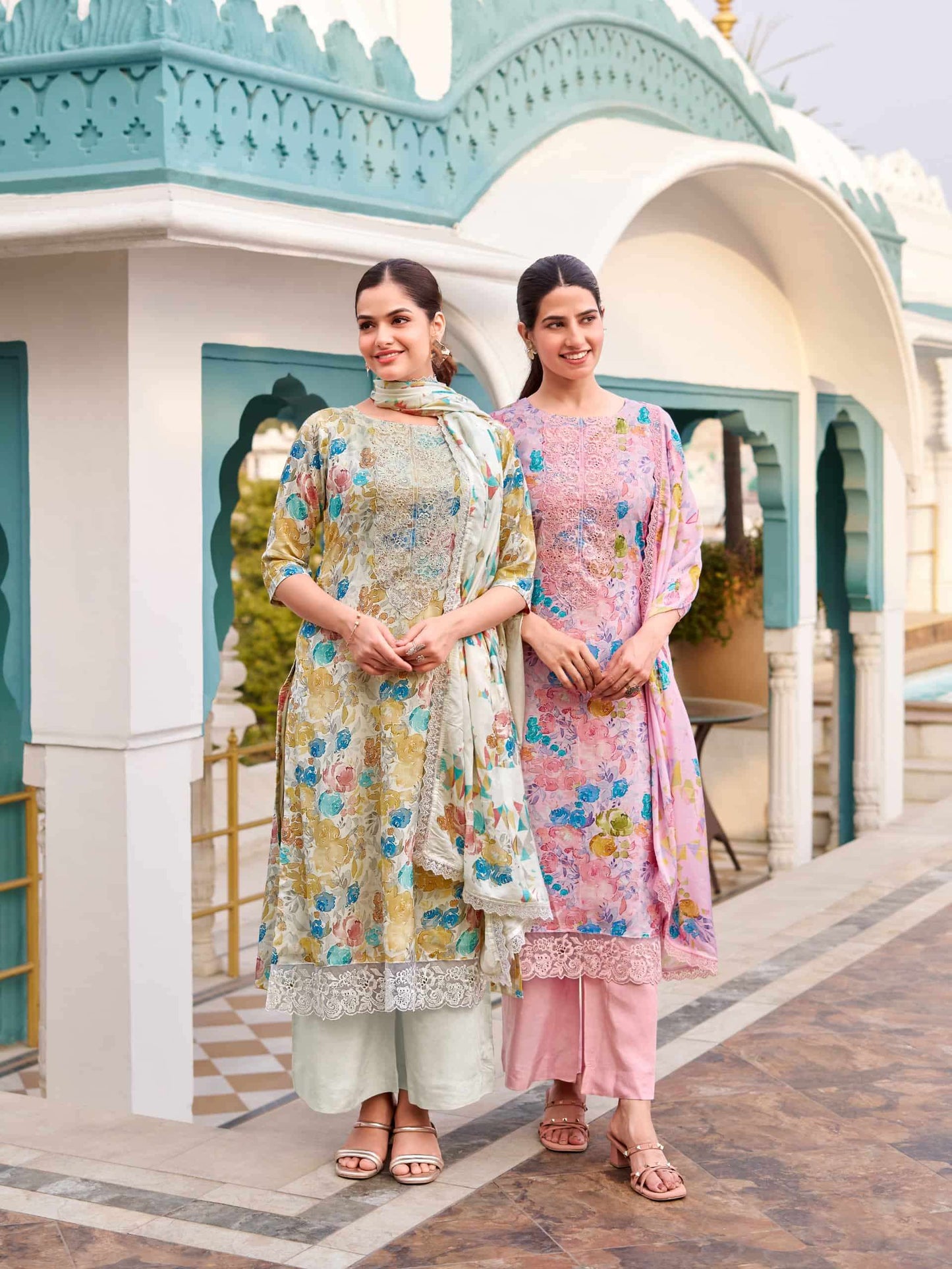 Relssa Fabrics Angel Vol 3 Premium Muslin Embroidered Dress Material