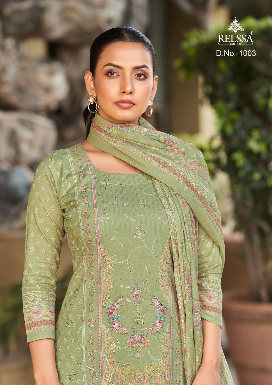 Relssa Fabrics Falak Vol 10 Superior Cotton Embroidered Dress Material