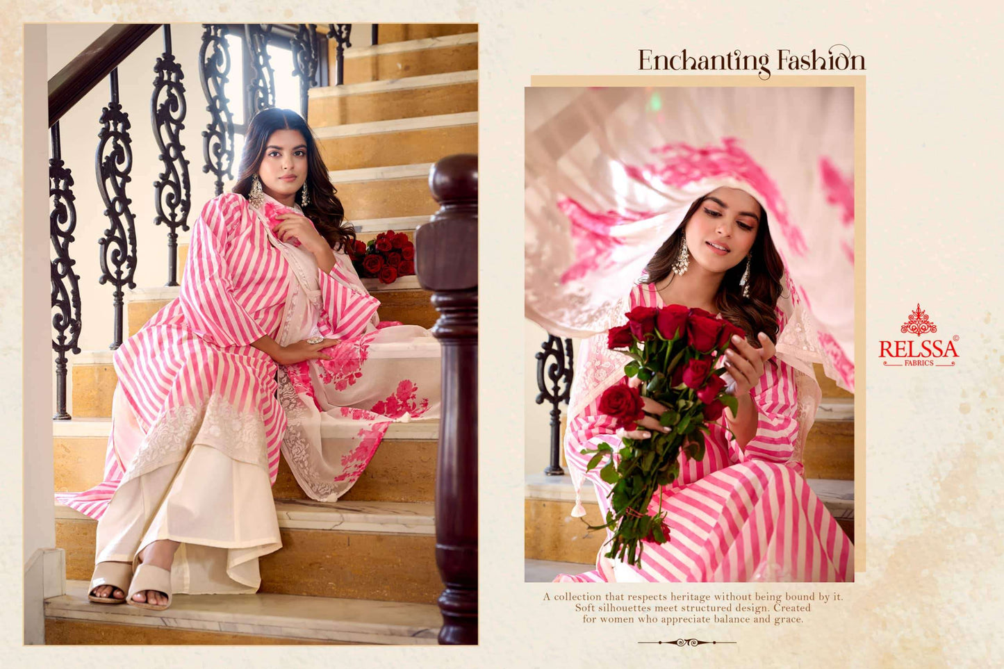 Relssa Fabrics Khush Pure Giza Satin Digital Printed Dress Material
