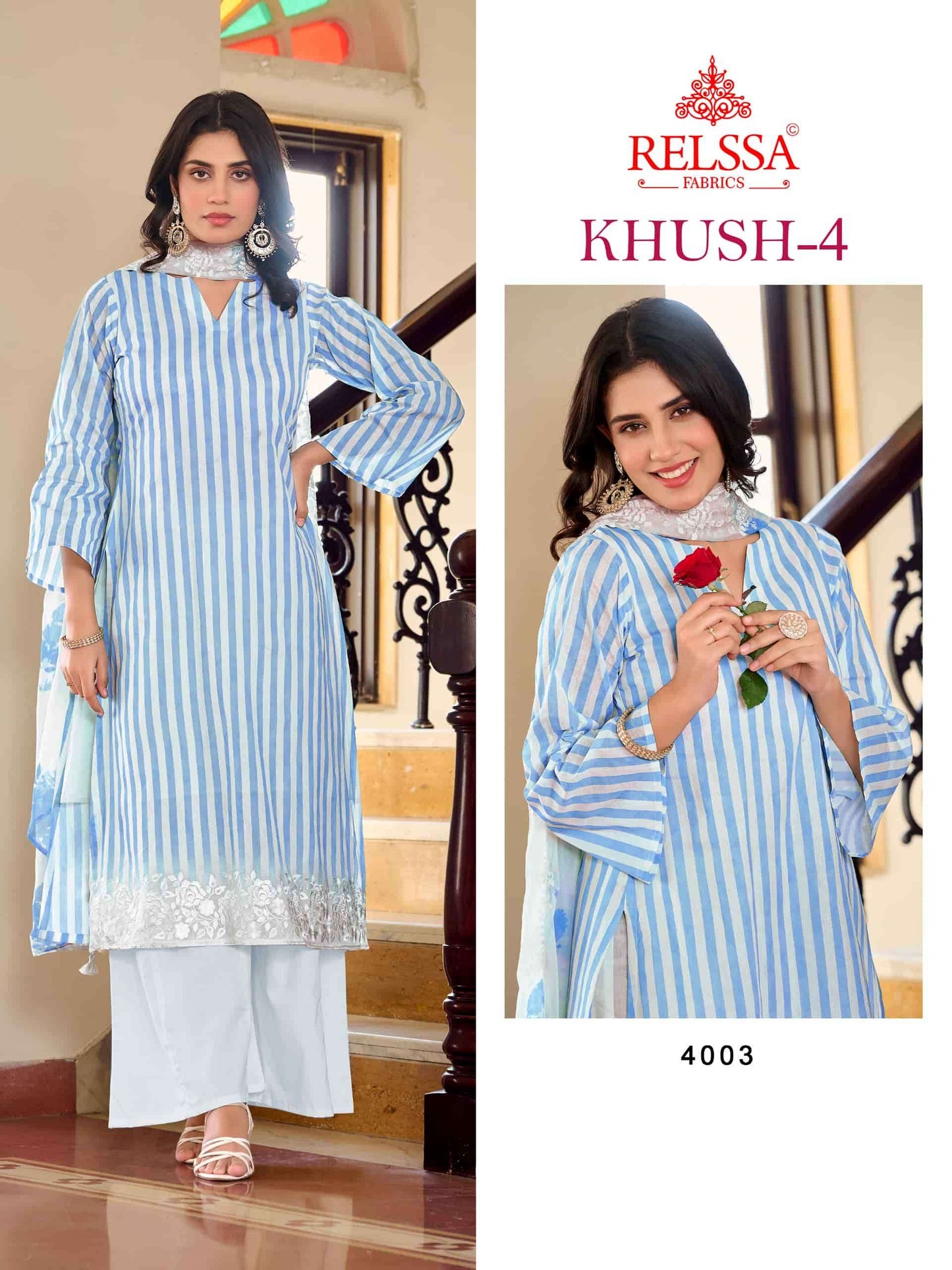 Relssa Fabrics Khush Vol 4 Premium Giza Satin Dress Material