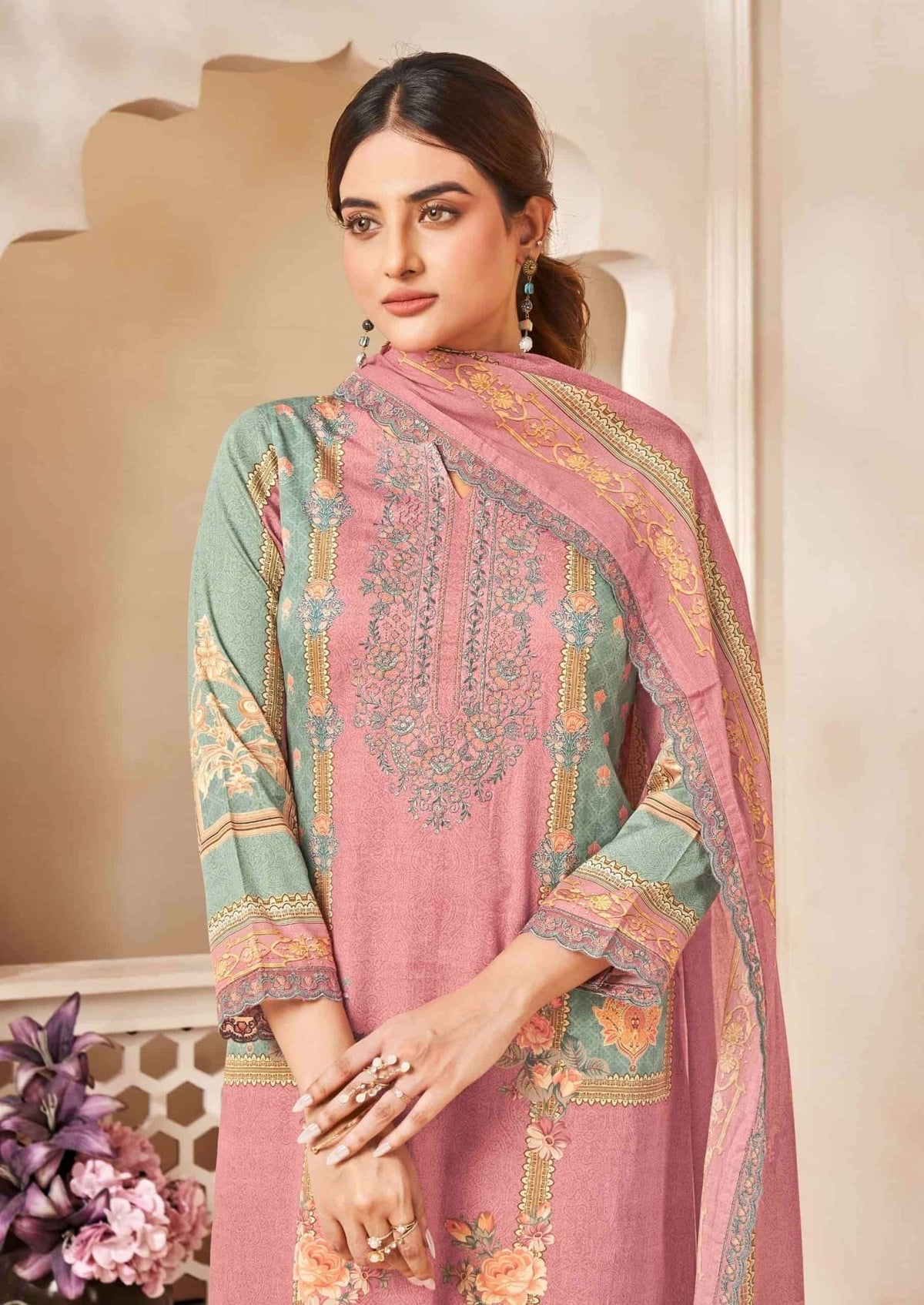 Relssa Fabrics Ombre Vol 2 Premium Giza Satin Dress Material - Amrah Wholesale
