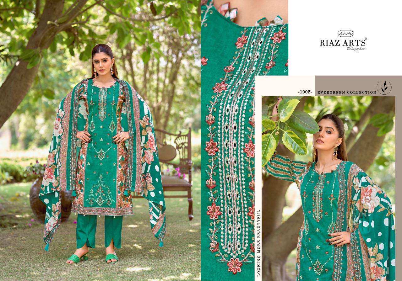RIAZ ARTS BIN SAEED VOL-17 Cambric Cotton Embroidered Dress Material