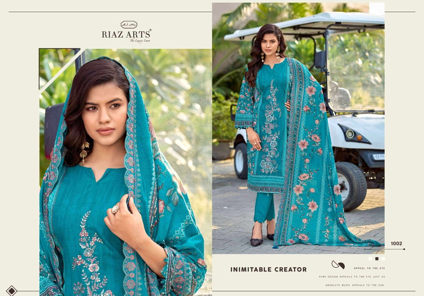 Riaz Arts Nawazish Vol 3 Lawn Cotton Heavy Embroidered Pakistani Suit - Amrah Wholesale