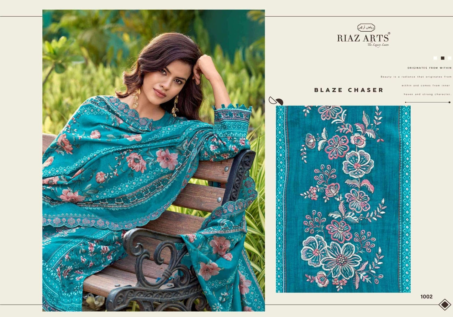 Riaz Arts Nawazish Vol 3 Lawn Cotton Heavy Embroidered Pakistani Suit - Amrah Wholesale